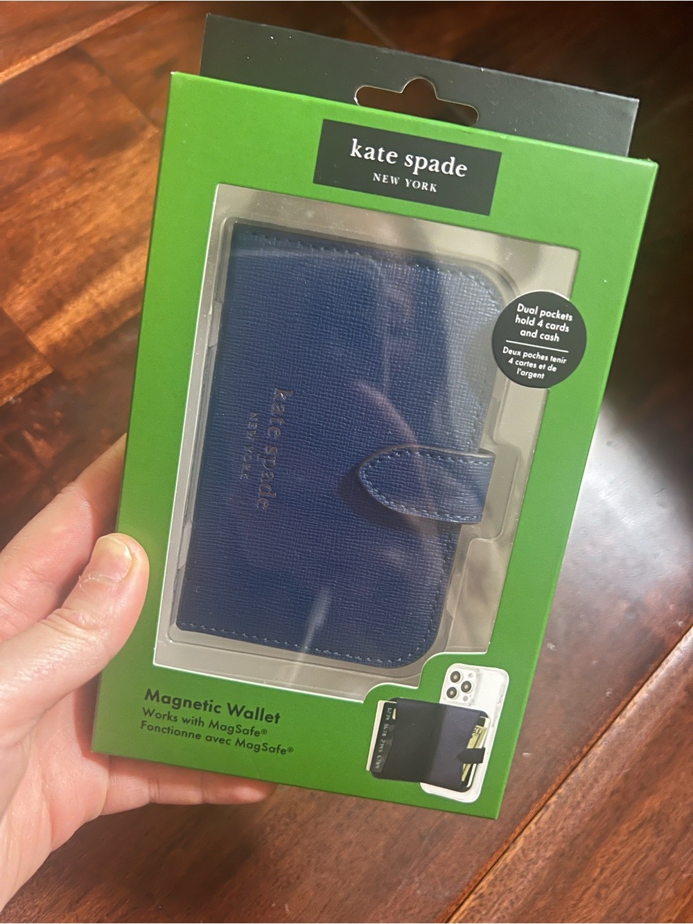 Kate Spade for Case-Mate Morgan navy blue Mag-Safe Wallet new
